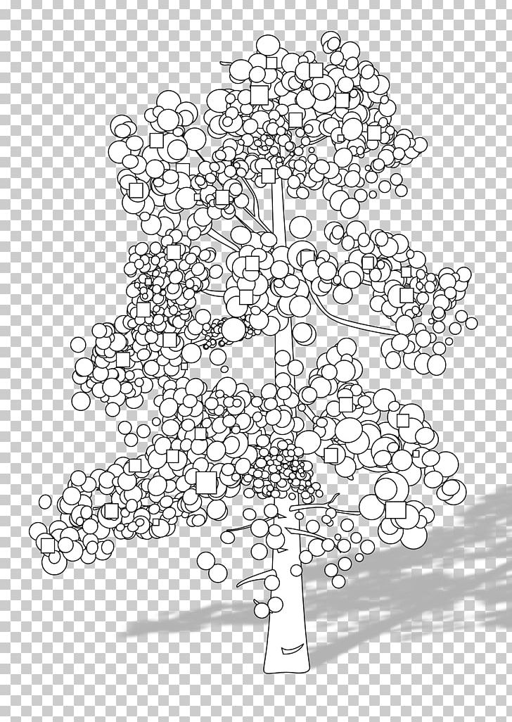 Black And White Drawing Durian Tree PNG, Clipart, Area, Art, Black And White, Branch, Circle Free PNG Download