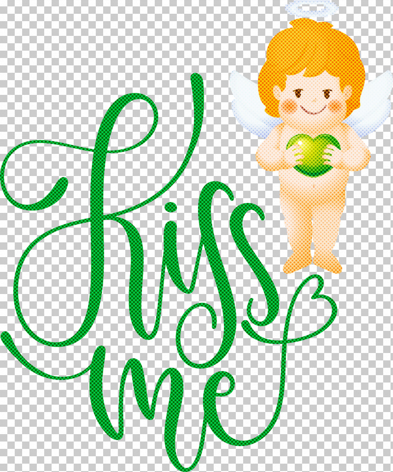 Kiss Me Valentines Day Valentine PNG, Clipart, Cartoon, Green, Happiness, Kiss Me, Leaf Free PNG Download