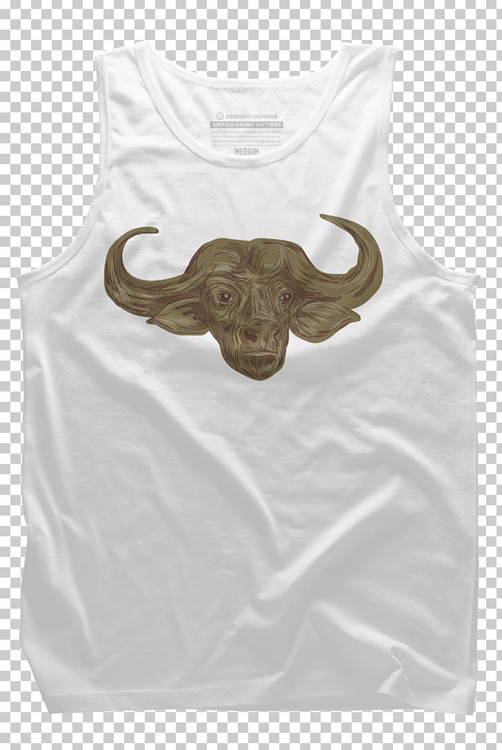 T-shirt Sleeveless Shirt Outerwear Neck PNG, Clipart, African, African Buffalo, American Bison, Beige, Buffalo Free PNG Download