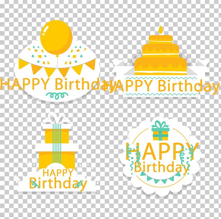 Yellow Birthday Happy Tag PNG, Clipart, Area, Baby Toddler Clothing, Birthday Card, Birthday Invitation, Cake Free PNG Download