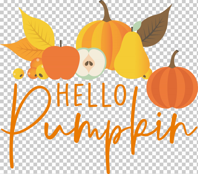 HELLO PUMPKIN Autumn Harvest PNG, Clipart, Autumn, Color, Harvest, Orange, Pumpkin Free PNG Download