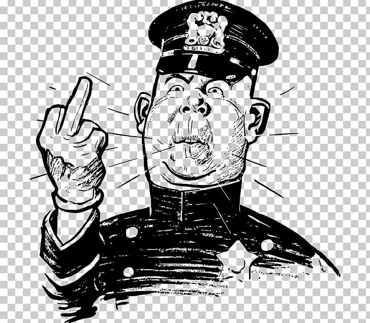 Middle Finger Police Officer PNG, Clipart, Anatomy, Angry, Art, Black And White, Cartoon Free PNG Download