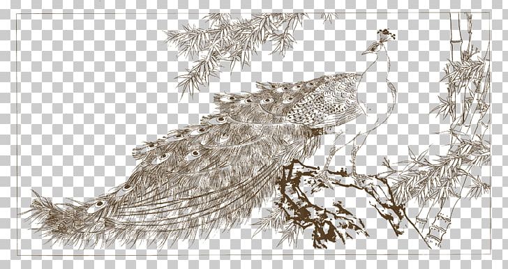 Peafowl Chinese Painting Drawing Gongbi PNG, Clipart, Animal, Animals, Chinese, Download, Feather Free PNG Download