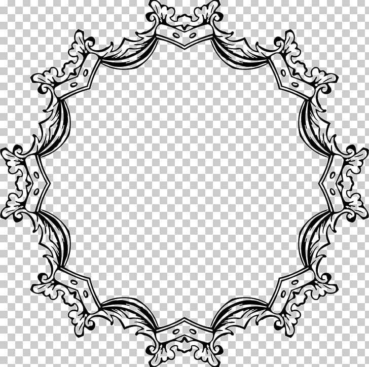 Frames Black And White Ornament PNG, Clipart, Art, Black And White, Body Jewelry, Border Frames, Circle Free PNG Download