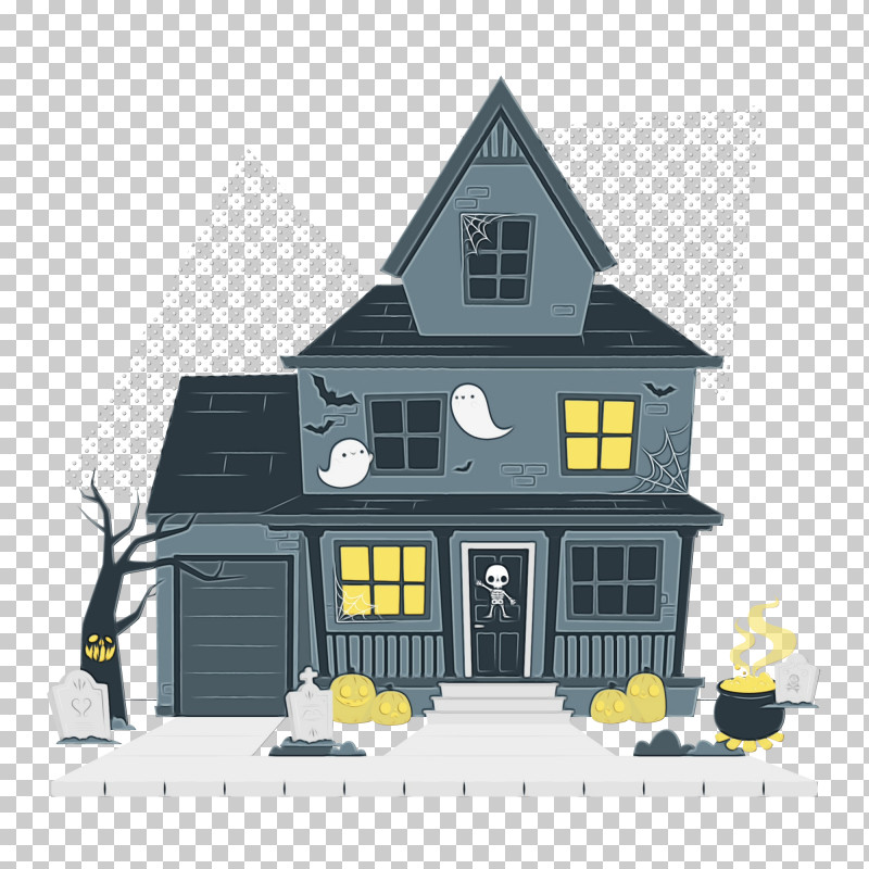 Façade House Property PNG, Clipart, Halloween, House, Paint, Property, Watercolor Free PNG Download