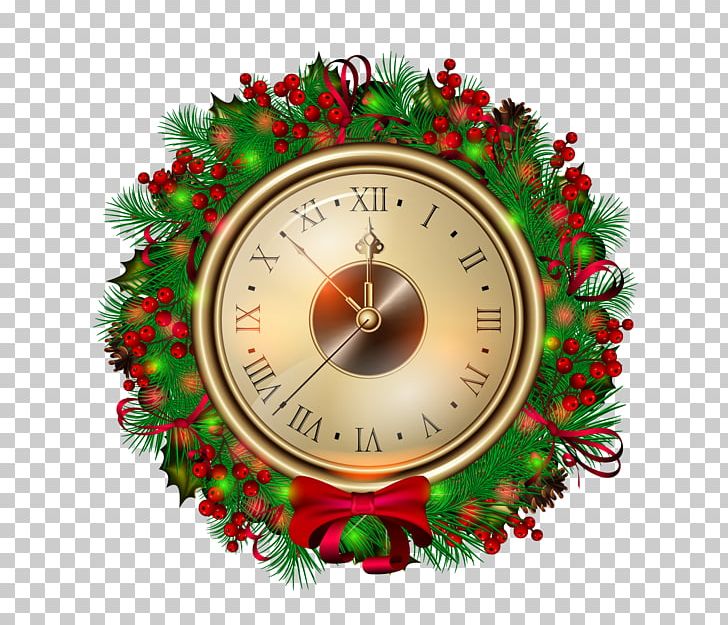Santa Claus Christmas Clock New Year PNG, Clipart, Accessories, Christmas, Christmas Border, Christmas Decoration, Christmas Frame Free PNG Download