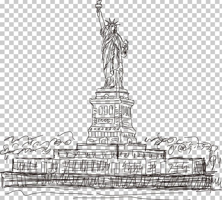 Statue Of Liberty Eiffel Tower Landmark PNG, Clipart, American Flag, American Vector, Cartoon, Creative Artwork, Happy Birthday Vector Images Free PNG Download