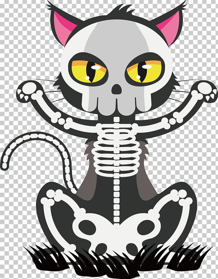Cat Skeleton Skull Euclidean PNG, Clipart, Animal, Art, Atmosphere, Bone, Carnivoran Free PNG Download