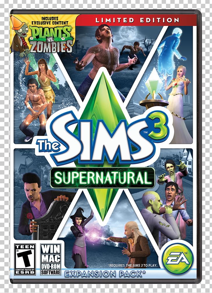 The Sims 3: Supernatural The Sims 3: Pets The Sims 3: Late Night The Sims 3: Seasons The Sims 3: Showtime PNG, Clipart, Action Figure, Downloadable Content, Electronic Arts, Expansion Pack, Film Free PNG Download
