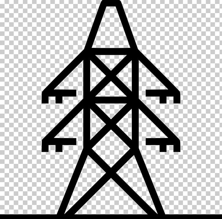 Transmission Tower Electricity Electric Power Transmission Computer Icons PNG, Clipart, Angle, Area, Black, Black And White, Electrical Energy Free PNG Download