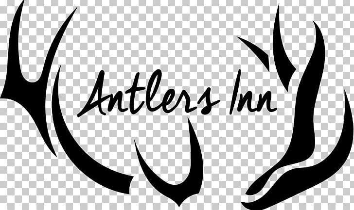 Antlers Inn Logo Calligraphy Font PNG, Clipart, Antler, Art, Black, Black And White, Brand Free PNG Download