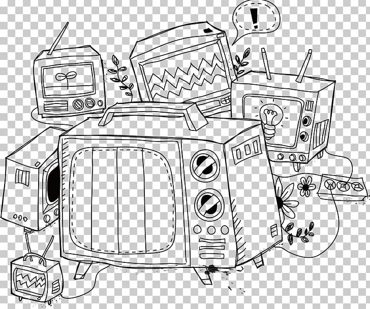 High-definition Television Drawing PNG, Clipart, Angle, Appliances, Area, Auto Part, Black And White Free PNG Download