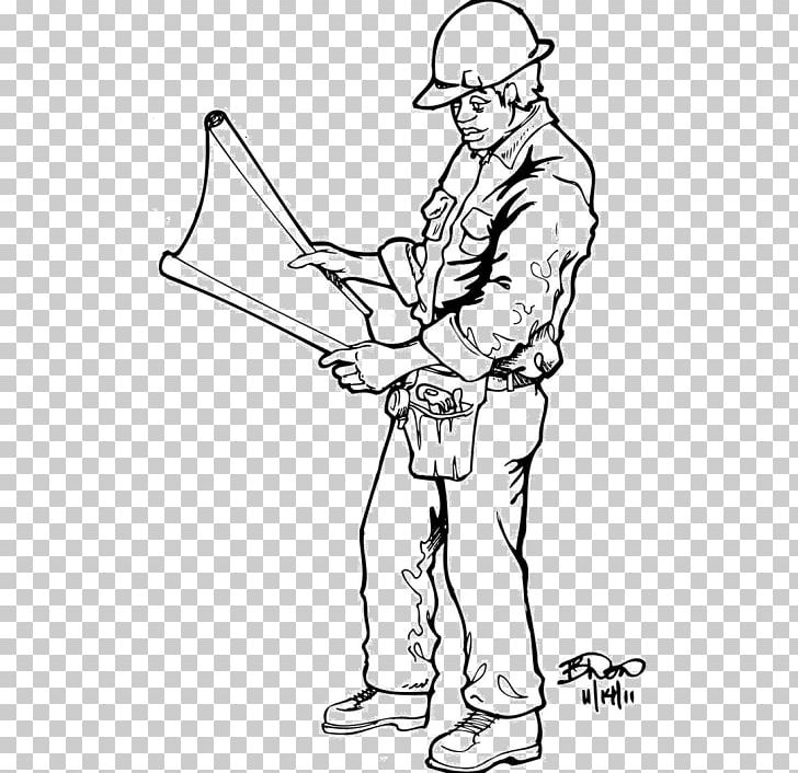 construction worker coloring page