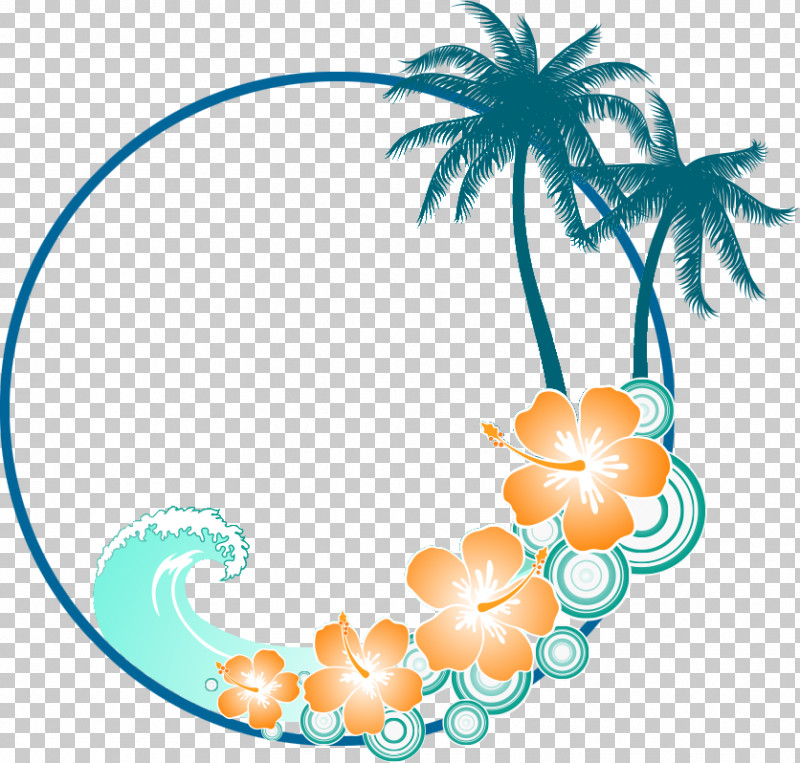 Hibiscus Frame Flower Frame PNG, Clipart, Aqua, Flower Frame, Hibiscus Frame, Palm Tree, Plant Free PNG Download