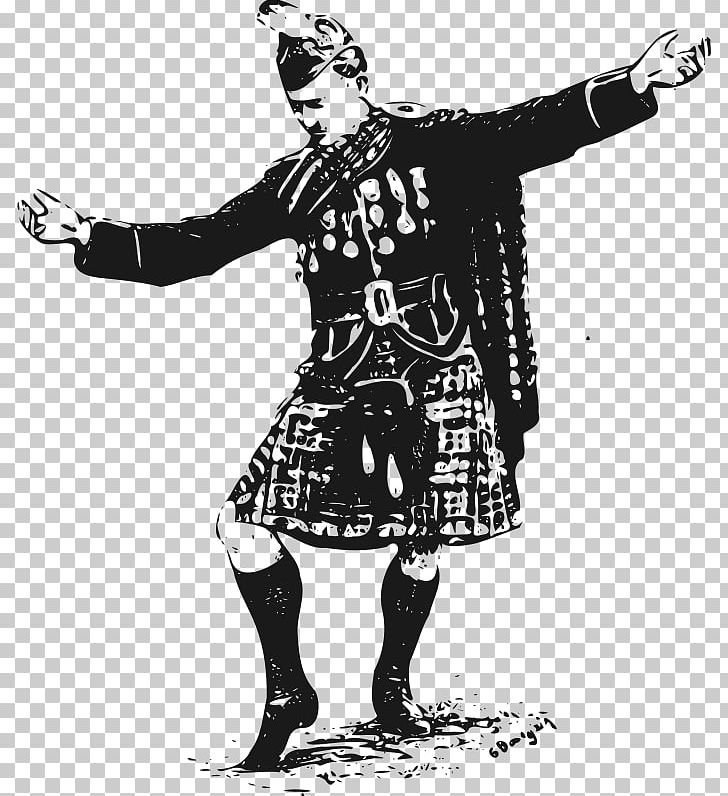 Scottish Highlands Scottish Highland Dance T-shirt PNG, Clipart, Art, Black And White, Clothing, Costume, Costume Design Free PNG Download