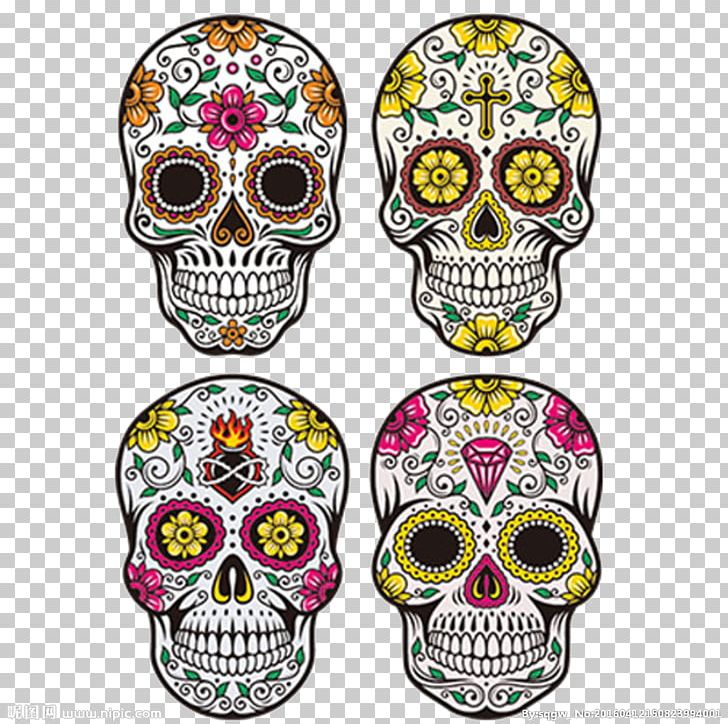 Calavera Day Of The Dead Skull Illustration PNG, Clipart, Abstract Pattern, Bone, Calavera, Color, Creative Free PNG Download