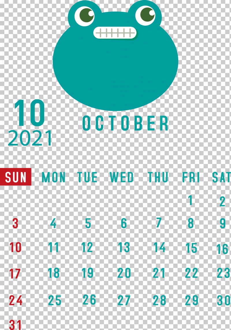 October 2021 Printable Calendar October 2021 Calendar PNG, Clipart, Android, Aqua M, Diagram, Green, Line Free PNG Download