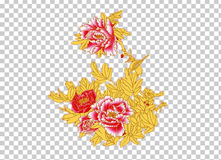 Chinese New Year Fu Papercutting Gold PNG, Clipart, Chinese Painting, Chinese Paper Cutting, Chinese Style, Dahlia, Flower Free PNG Download