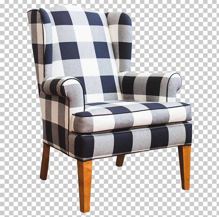 Wing Chair Check Slipcover Upholstery PNG, Clipart, Angle, Armrest, Buffalo, Chair, Check Free PNG Download