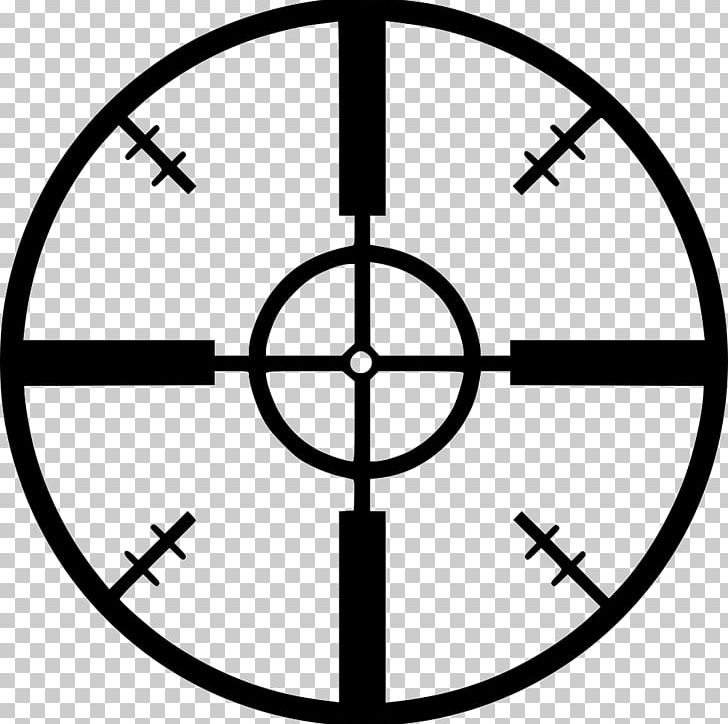 Sniper Computer Icons Telescopic Sight Symbol Firearm PNG, Clipart, Angle, Area, Black And White, Circle, Computer Icons Free PNG Download
