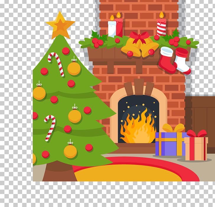 Christmas Tree Euclidean Fireplace PNG, Clipart, Chimney, Chimney Fire, Christmas, Christmas Decoration, Christmas Frame Free PNG Download