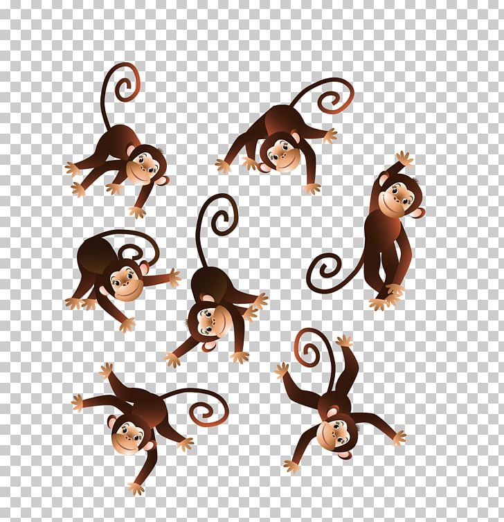 Monkey Chimpanzee Cartoon PNG, Clipart, Animal, Animals, Encapsulated Postscript, Five Little Monkeys Numbers Song, Happy Birthday Vector Images Free PNG Download