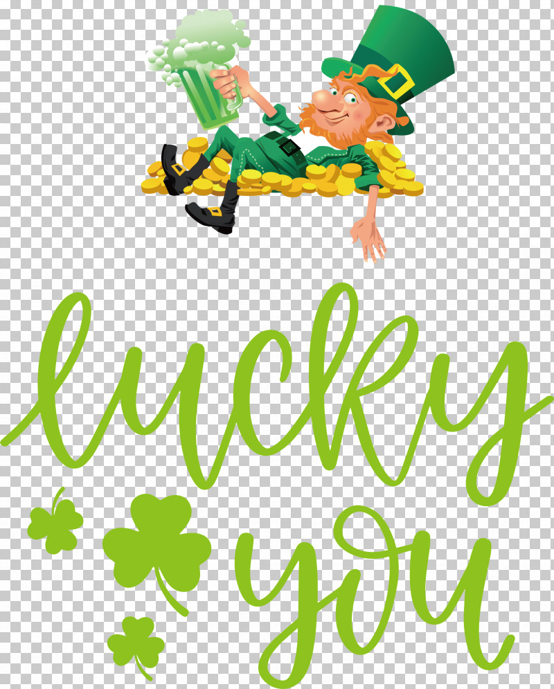 Lucky You Patricks Day Saint Patrick PNG, Clipart, Animal Figurine, Happiness, Leaf, Line, Lucky You Free PNG Download