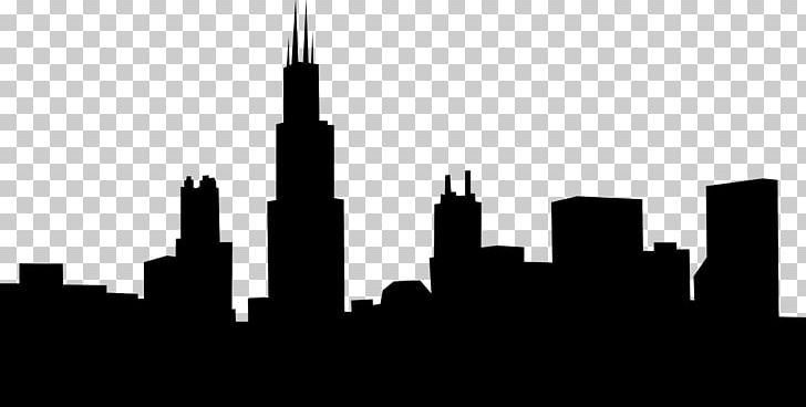 chicago skyline black and white