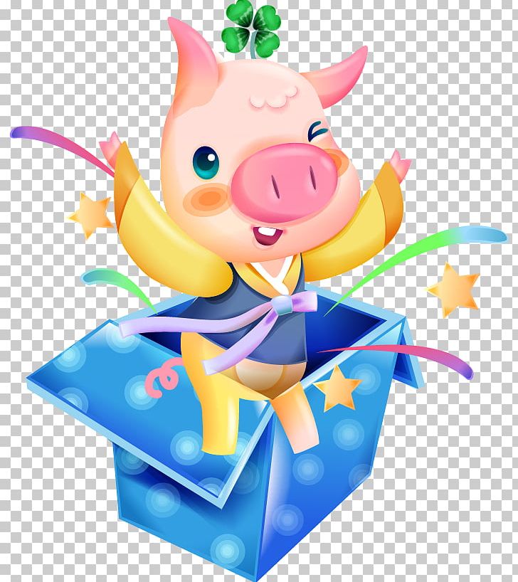 Domestic Pig Cartoon Cuteness Designer PNG, Clipart, Animals, Art, Christmas Gifts, Creative Gifts, Creativity Free PNG Download