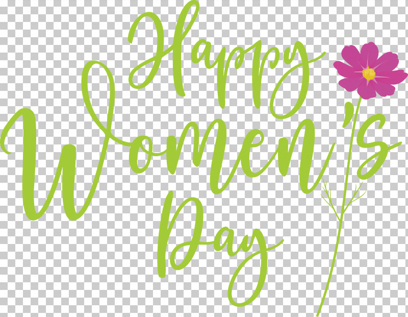 Happy Women’s Day PNG, Clipart, Floral Design, Green, Happiness, Leaf, Line Free PNG Download