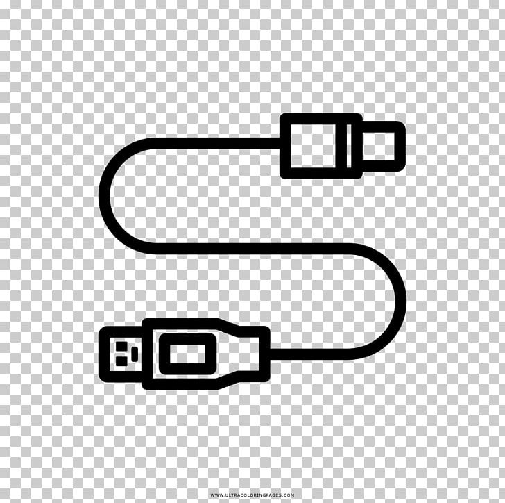 Drawing USB Electrical Cable Battery Charger Coloring Book PNG, Clipart, Angle, Area, Battery Charger, Black, Black And White Free PNG Download