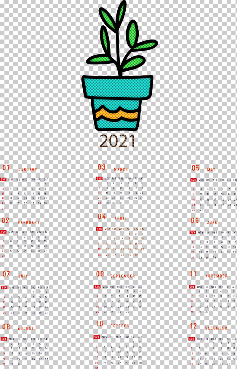 Printable 2021 Yearly Calendar 2021 Yearly Calendar PNG, Clipart,  Free PNG Download