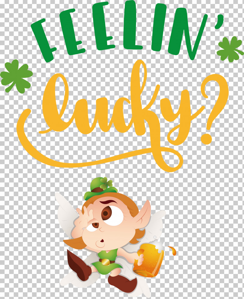 Saint Patrick Patricks Day Feelin Lucky PNG, Clipart, Animal Figurine, Biology, Cartoon, Character, Fruit Free PNG Download