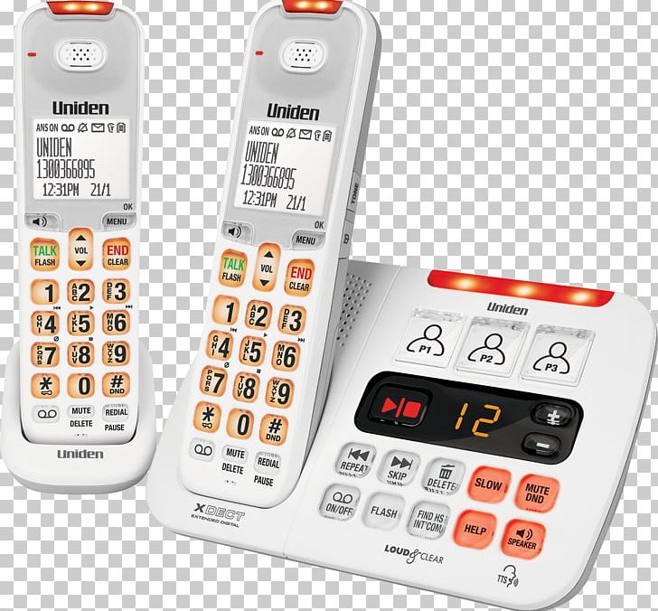 Feature Phone Cordless Telephone Uniden Digital Enhanced Cordless Telecommunications PNG, Clipart, Answering Machines, Bluetooth, Electronic Device, Electronics, Feature Phone Free PNG Download