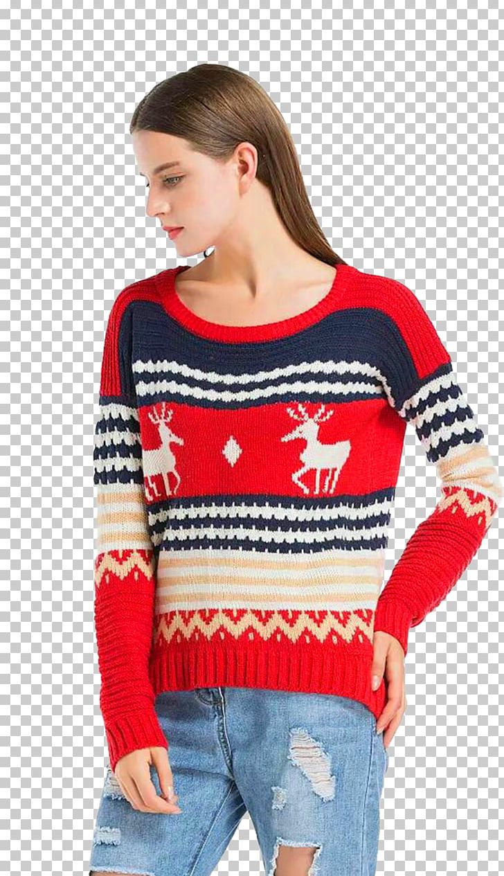 Sweater T-shirt Shoulder Sleeve Pattern PNG, Clipart, Clothing, Deer, Neck, Outerwear, Pattern Free PNG Download