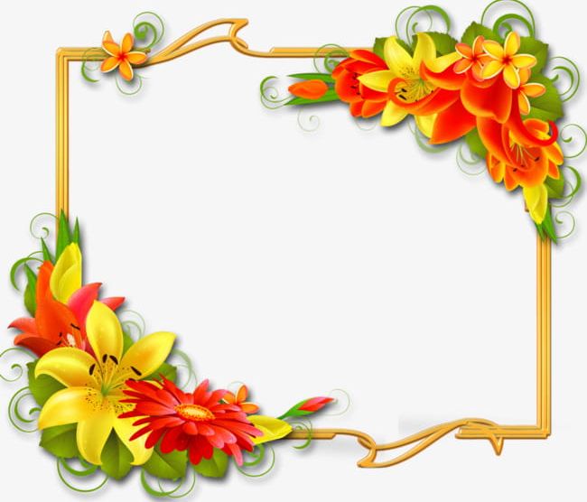 Floral Yellow Border PNG, Clipart, Backgrounds, Border, Border Clipart, Computer Graphic, Decorated Free PNG Download