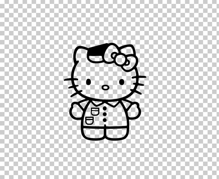 T-shirt Hello Kitty Coloring Book Sticker Colouring Pages PNG, Clipart, Art, Black, Black And White, Carnivoran, Cartoon Free PNG Download