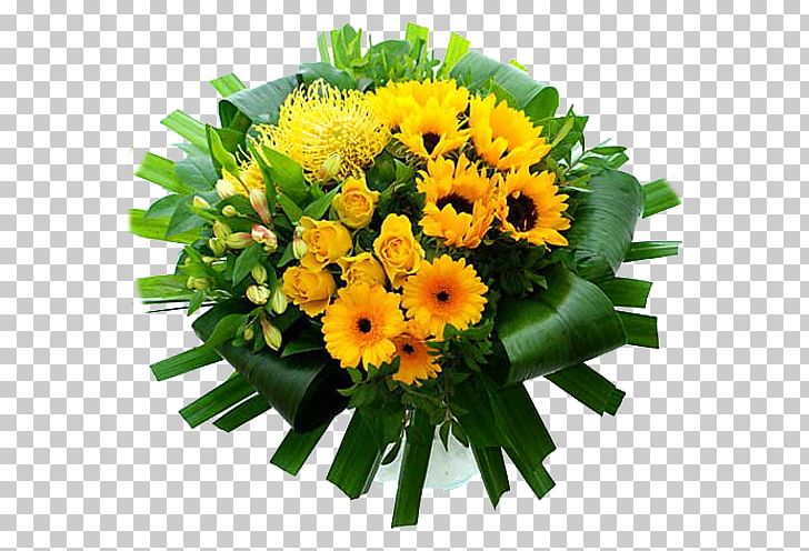 Flower Bouquet Yellow Gift Birthday Rose PNG, Clipart, Annual Plant, Birthday, Bruidsboeket, Cut Flowers, Daisy Family Free PNG Download