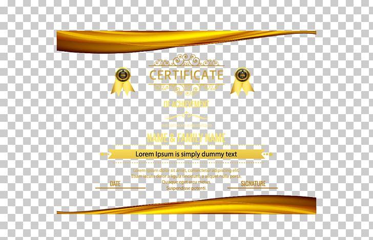Yellow Brand Font PNG, Clipart, Border, Border Frame, Business Financial Borders, Certificate, Certificate Border Free PNG Download