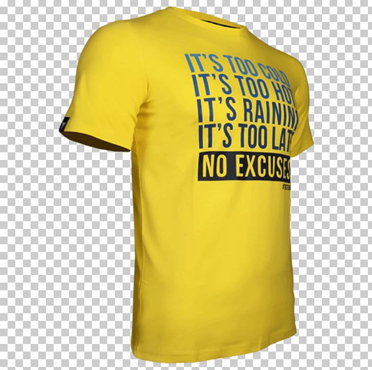 Sports Fan Jersey T-shirt Yellow Sleeveless Shirt No Excuses PNG, Clipart, Active Shirt, Brand, Clothing, Jersey, No Excuses Free PNG Download