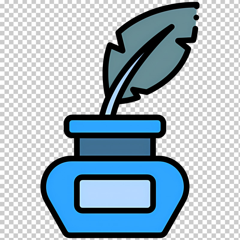 Feather Ink - Ink Bottle With Quill PNG