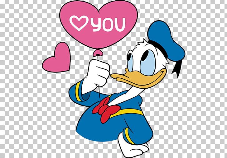 Sticker Love Telegram VK PNG, Clipart, Area, Artwork, Beak, Behavior, Donald Duck Free PNG Download