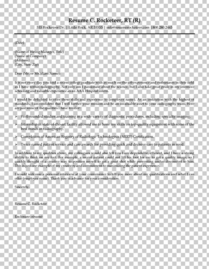 Radiographer Résumé Cover Letter Radiology Template PNG, Clipart, Area, Cover Letter, Document, Engineering Technologist, Experience Free PNG Download