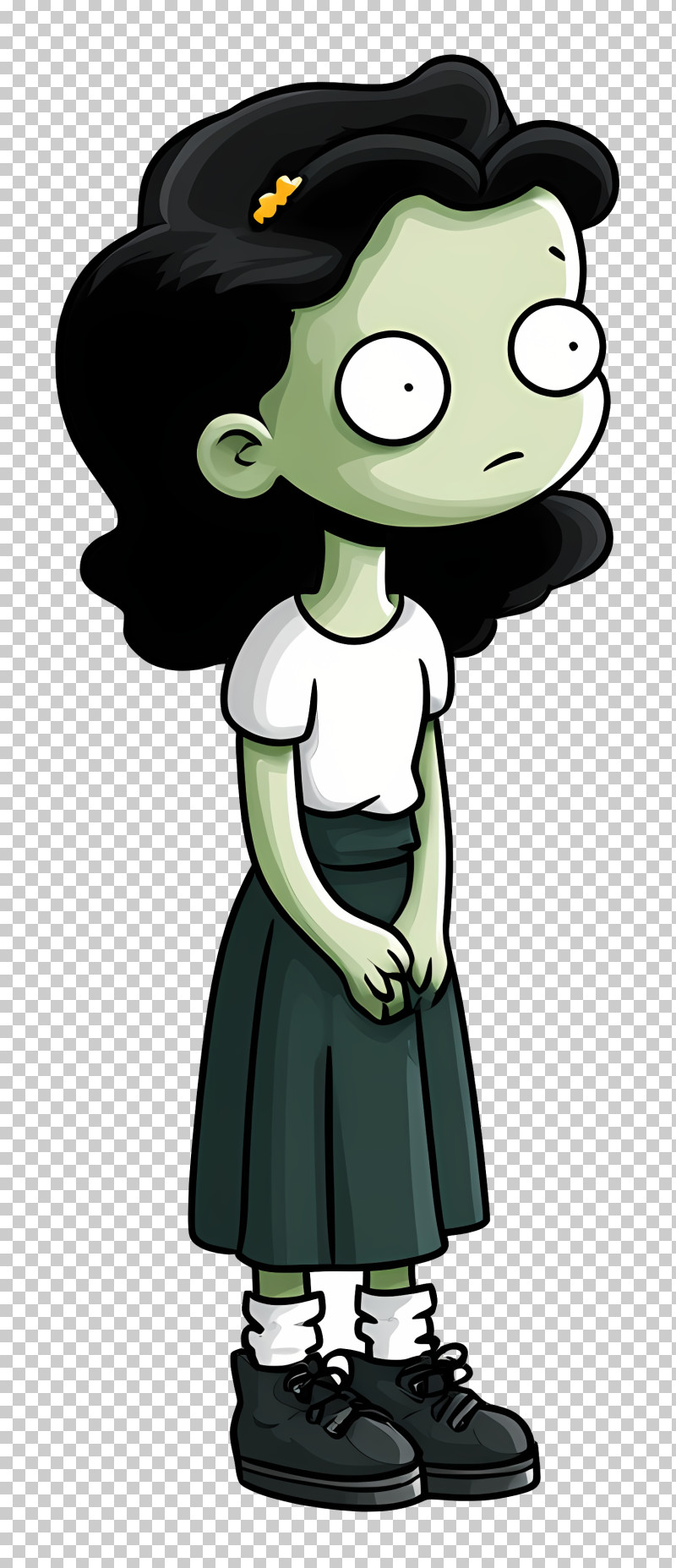 Zombie Girl - Worried Green Girl PNG