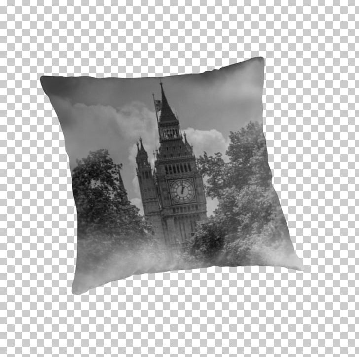 Throw Pillows Cushion White PNG, Clipart, Big Ben London, Black And White, Cushion, Furniture, Monochrome Photography Free PNG Download