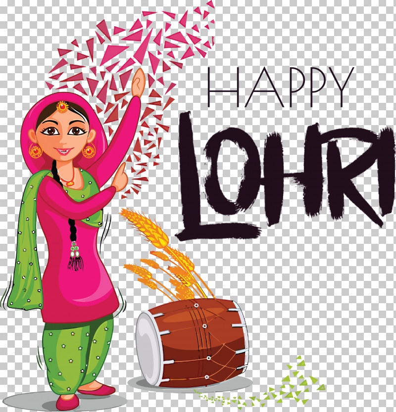 Happy Lohri PNG, Clipart, Bhangra, Cartoon, Drum, Festival, Happy Lohri Free PNG Download