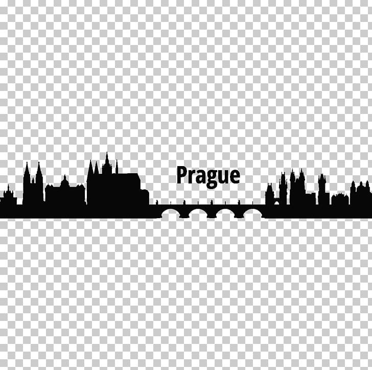 Prague Wall Decal Skyline PNG, Clipart, Art, Black, Black And White, Brand, City Free PNG Download