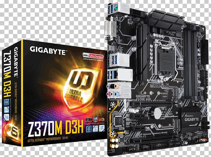 Mainboard Gigabyte Z370M D3H PC Base Intel 1151v2 Form Factor M LGA 1151 Motherboard MicroATX PNG, Clipart, Atx, Big Bus Co 1300bigbus, Central Processing Unit, Coffee Lake, Computer Hardware Free PNG Download
