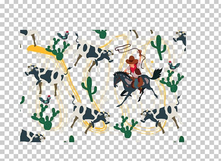 Cattle Textile Illustration PNG, Clipart, Animal, Animals, Art, Botany, Cactaceae Free PNG Download