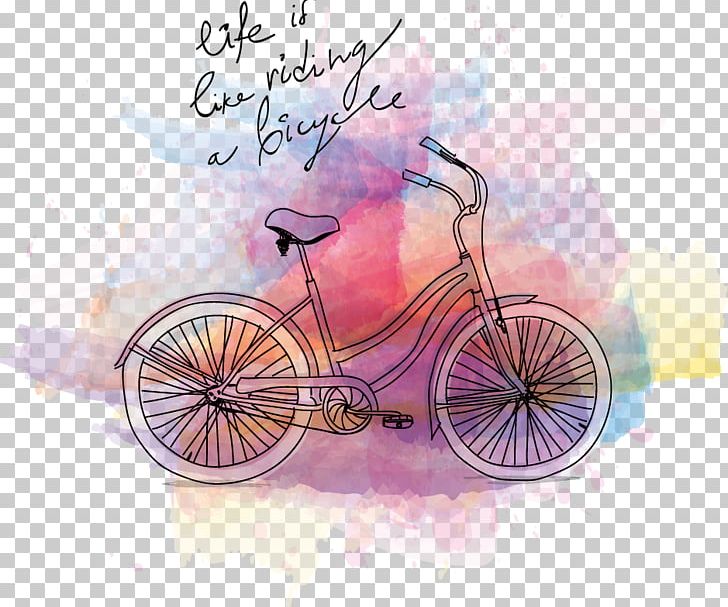 Watercolor Painting Bicycle Frame Bicycle PNG, Clipart, Bicycle, Bicycle Accessory, Bicycle Frame, Bicycle Part, Bicycle Wheel Free PNG Download